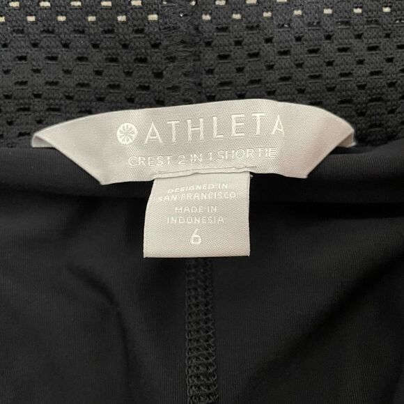 Athleta Crest 2 in 1 Black Shortie Shorts - Size: 6 - Picture 4 of 6